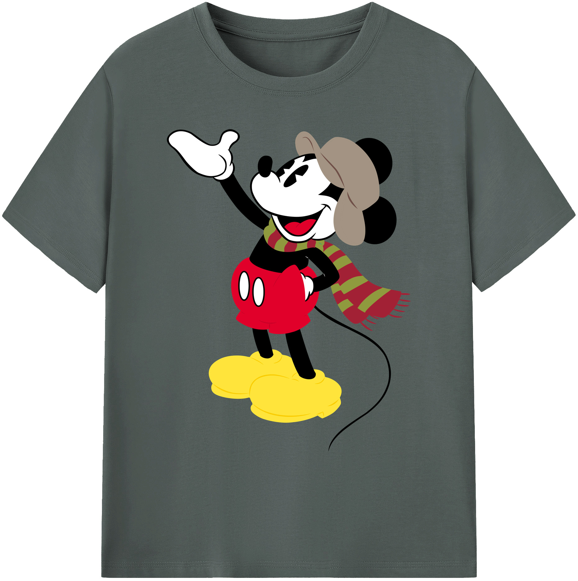 ミッキーマウス Mickey Mouse 綿100％ メンズ半袖Tシャツ｜肌触りやわらか＆通気性